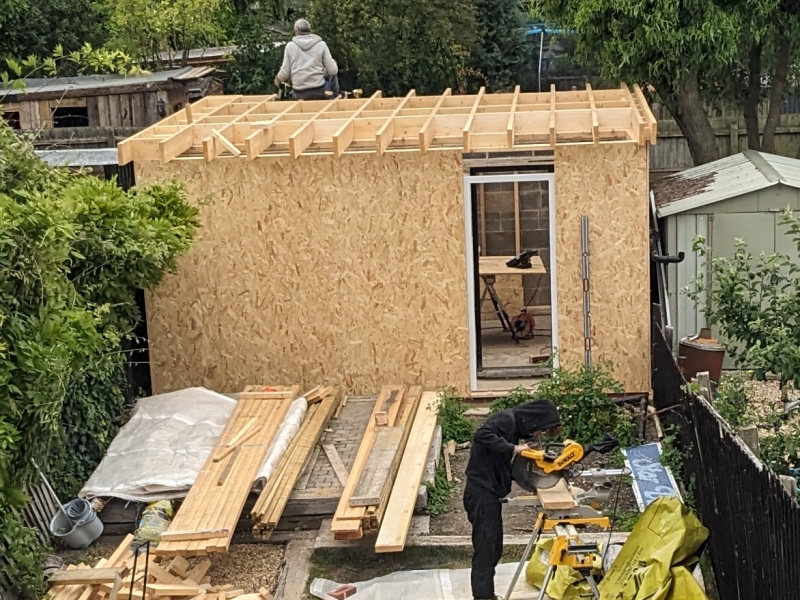 Exterior view of the OSB board.